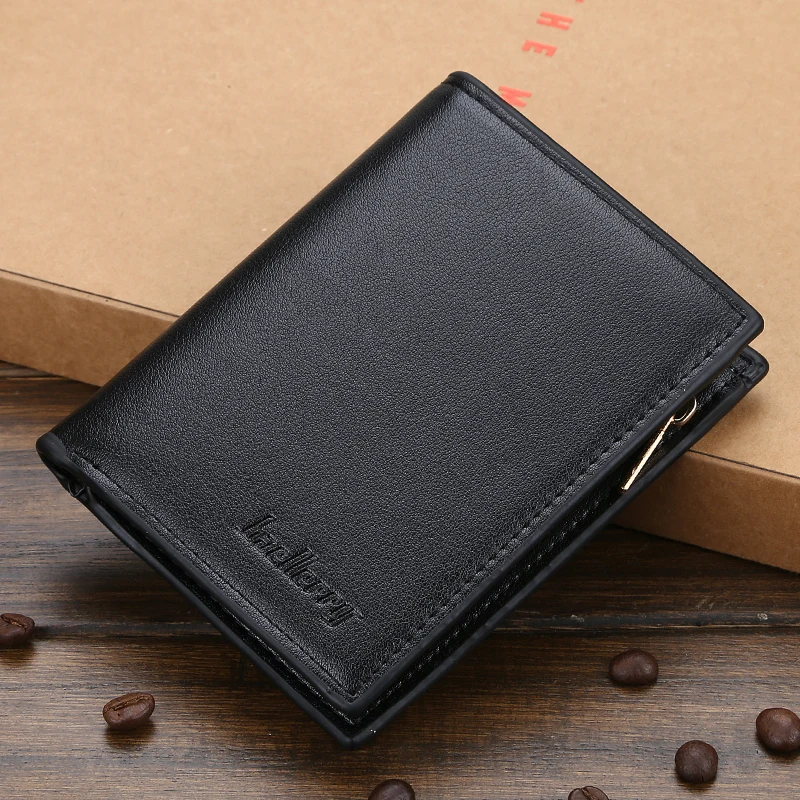 Кошелек мужской короткий деловой корейский бумажник с несколькими кармашками