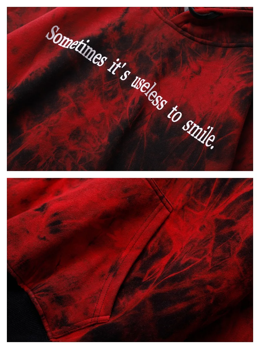 Длинная мужская толстовка с вышивкой Tie Dye, уличная одежда, зимняя одежда с карманами, пуловер в стиле хип-хоп, толстовки, модные повседневные топы в стиле Харадзюку