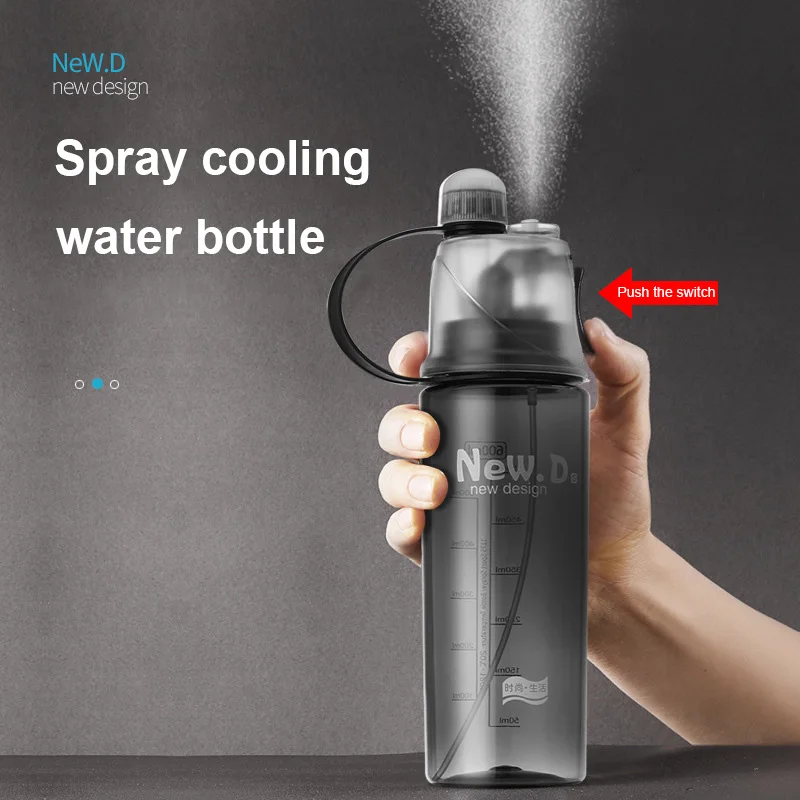 

600ml spray transparent water bottle free shipping water jug travel mug portable cute plastic clear water bottle coffee cup