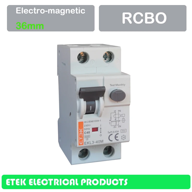 EKL3 40M Американская классификация проводов 2р (1P + N) 30MA 100MA 300MA типа 230/240V ~ 50 Гц/60 Гц RCBO