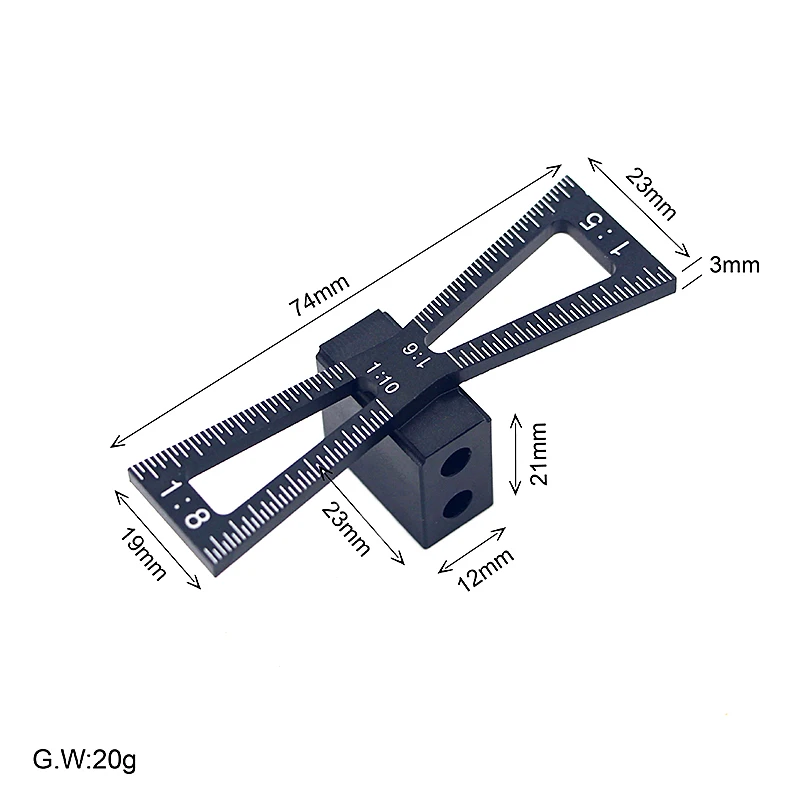 Маркер Dovetail датчик алюминиевый сплав ручной резки дерева суставов ласточкин