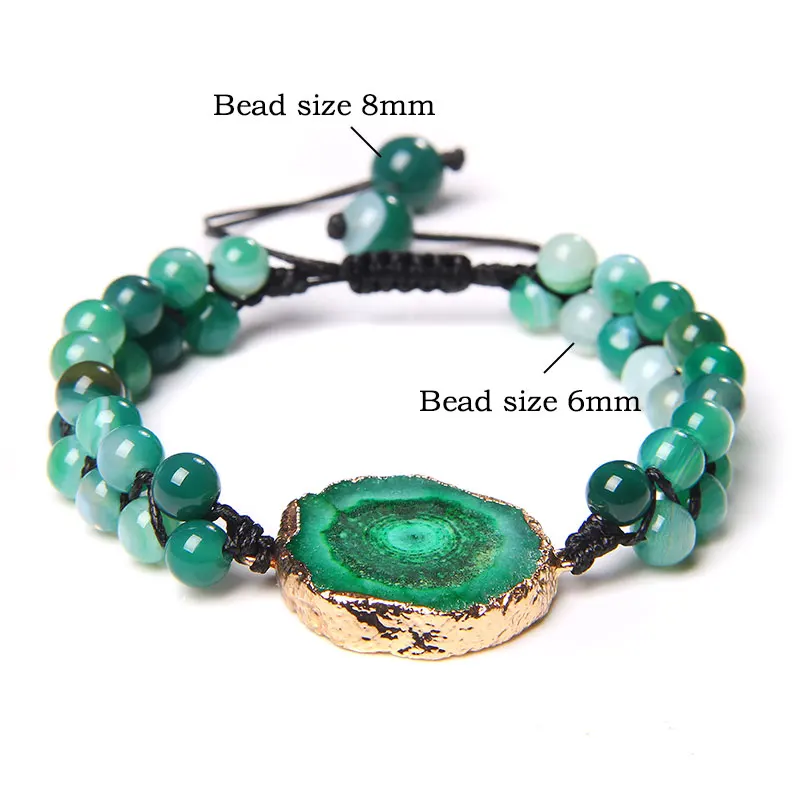 

Vintage Bracelets Men Black Druzy Agat Natural Onyx Braid Bangle Jewelry Women Handmade Adjustable Healing Energy Prayer Pulsera