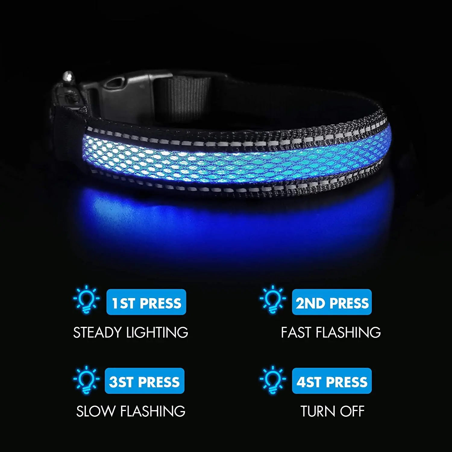 Нейлоновый ошейник для собак мигающий светодиодный светильник с зарядкой через