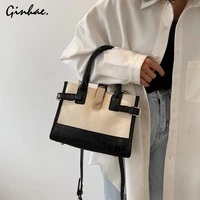 2021 fashion new high quality canvas womens designer handbag alligator patchwork female tote bag spring summer messenger bag