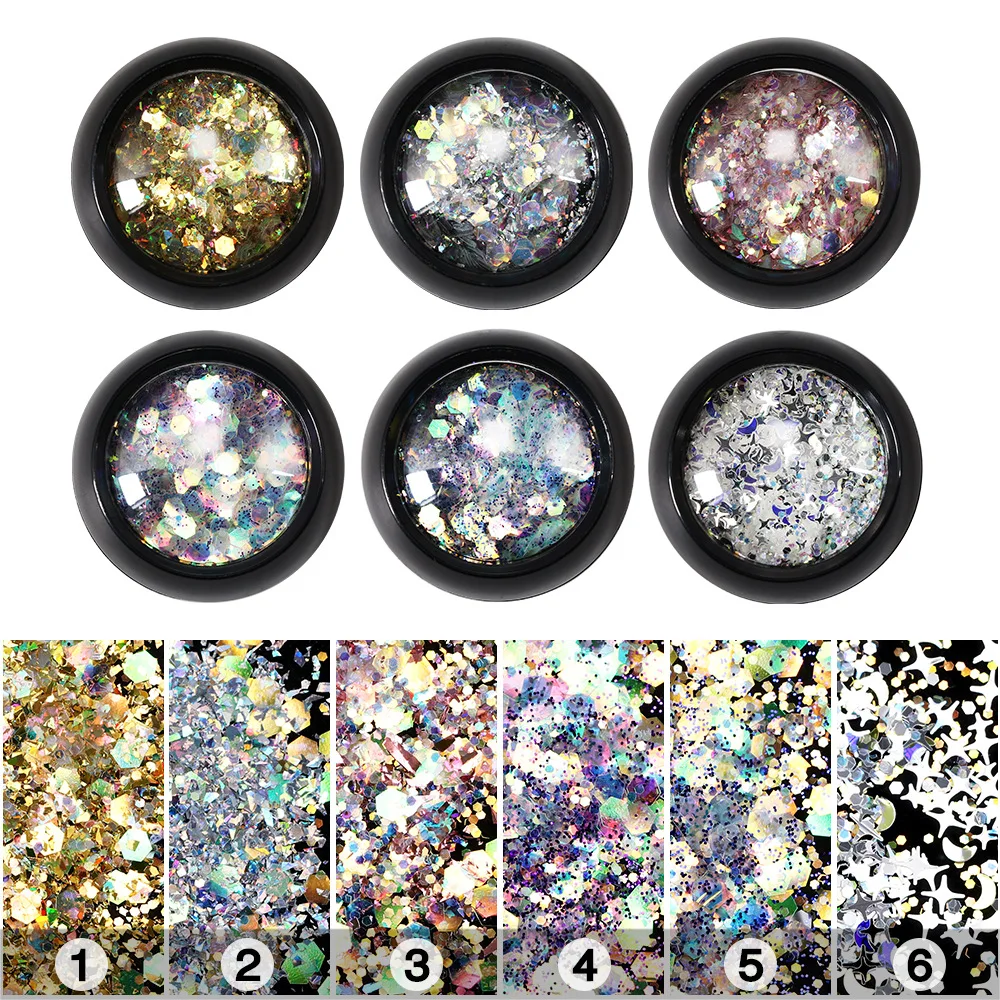 Макияж Блеск Тени для век хлопья Блестящий 3d Цвет яркая корейская косметика