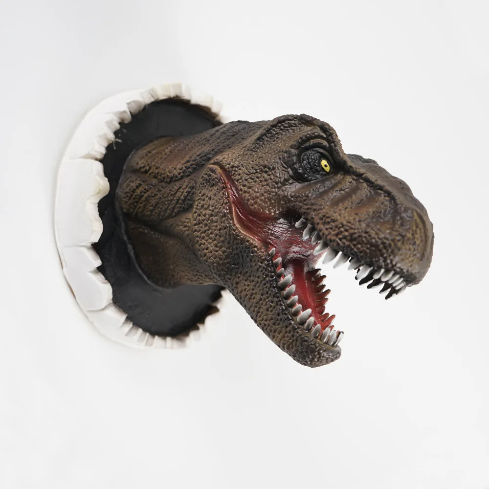 Wall Mounted Dinosaur Bust Tyrannosaurus Head Sculpture Latex Foam Hanging for Kids Room Bar Home Decoration | Дом и сад
