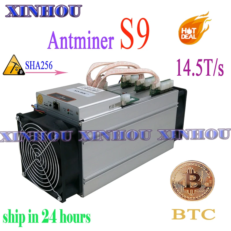 AntMiner S9 14 5 T SHA256 asic Майнер биткоинов (без блока питания) Bitmain лучше чем WhatsMiner M3 T9