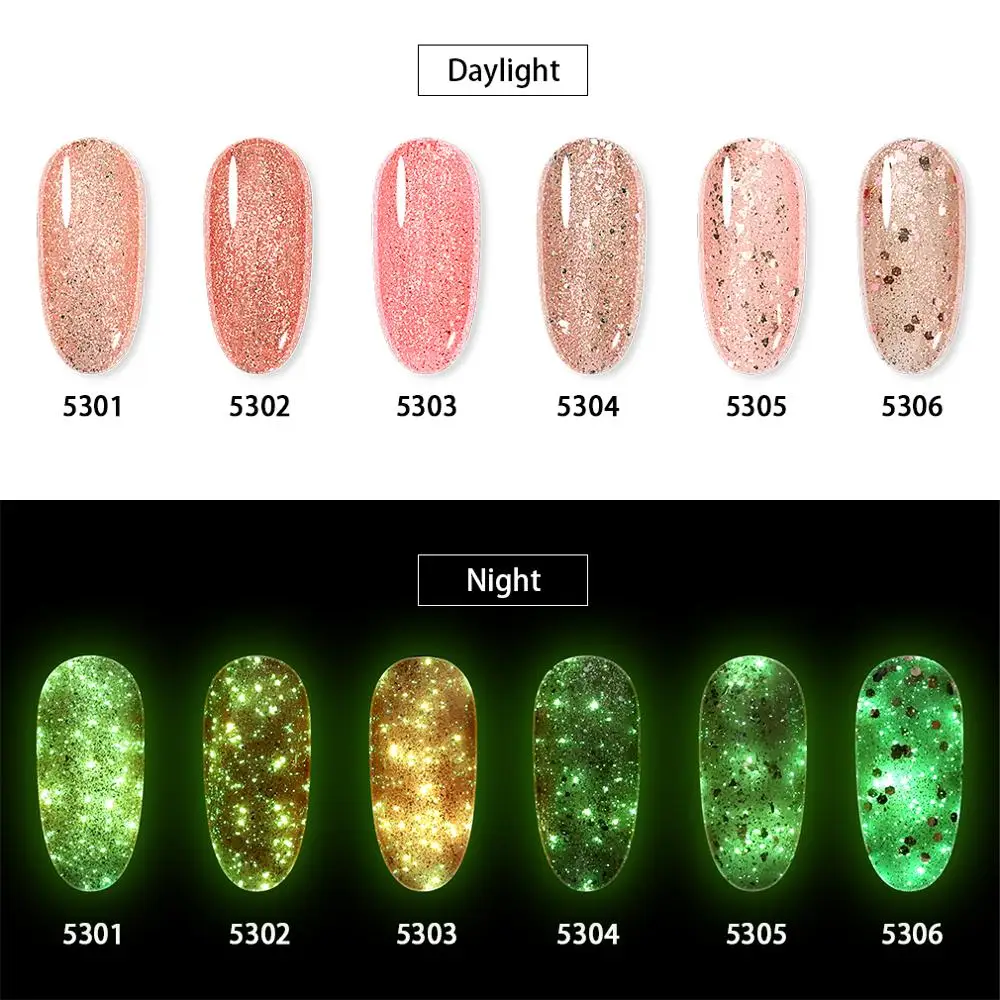 Флуоресцентная Роза HNM фотолюминесцентный лак для ногтей 8 мл Фотолюминесцентные