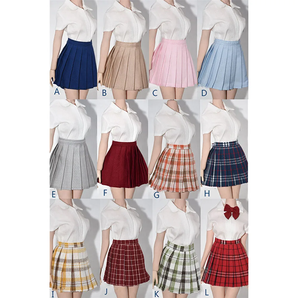 

1/6 Scale Female Candy Colors JK Uniform Pleated Skirt Plaid Skirt Short Skirt For 12" TBL Phicen Action Figure
