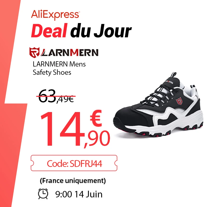 Защитная обувь LARNMERN для мужчин Рабочая стальной носок удобная легкая дышащая