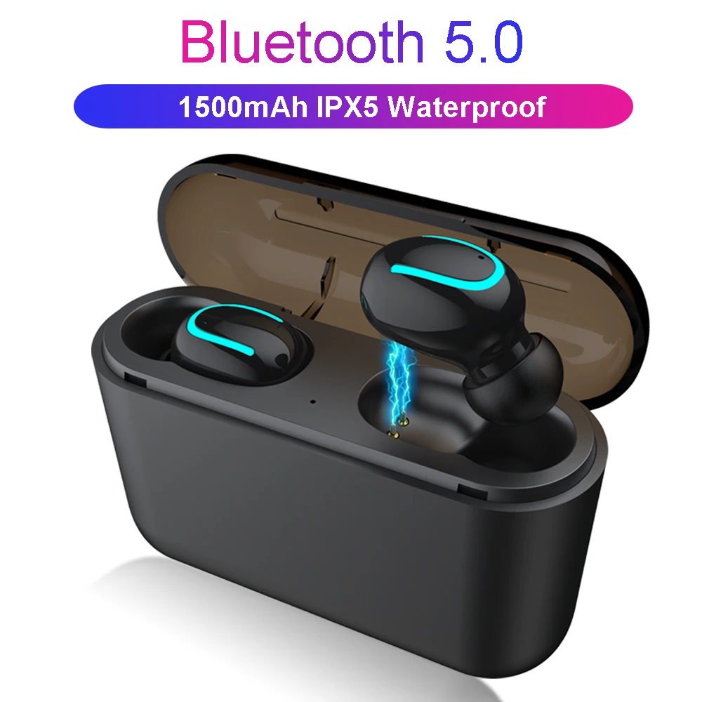 TWS Bluetooth 5 0 наушники Ture беспроводные гарнитура спортивные игровая 1500 мАч HBQ Q32 PK I7S |