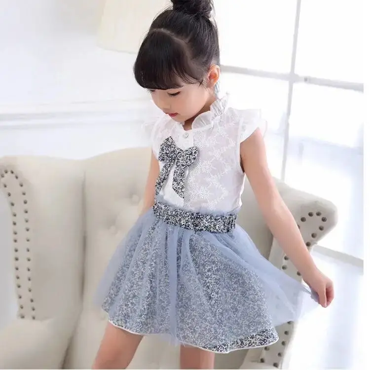 

Girls Skirt T-shirt Sets Baby Summer Clothes Suit 2021 New Fashion Kids Skirt Two-piece Children's Clothing Set