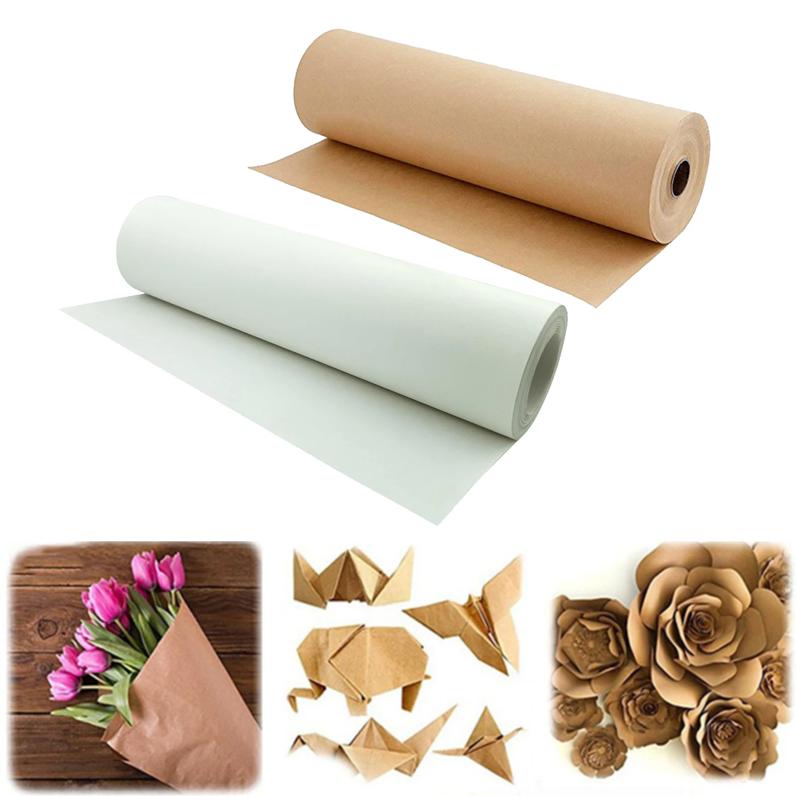 

Blank Kraft Paper Roll Brown 30mx0.3m for Packaging Gifts Wrapping Arts Crafts