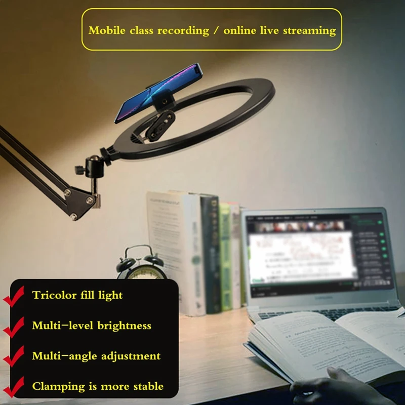 Затемнения светодиодный кольцевой светильник мобильный телефон кронштейн для