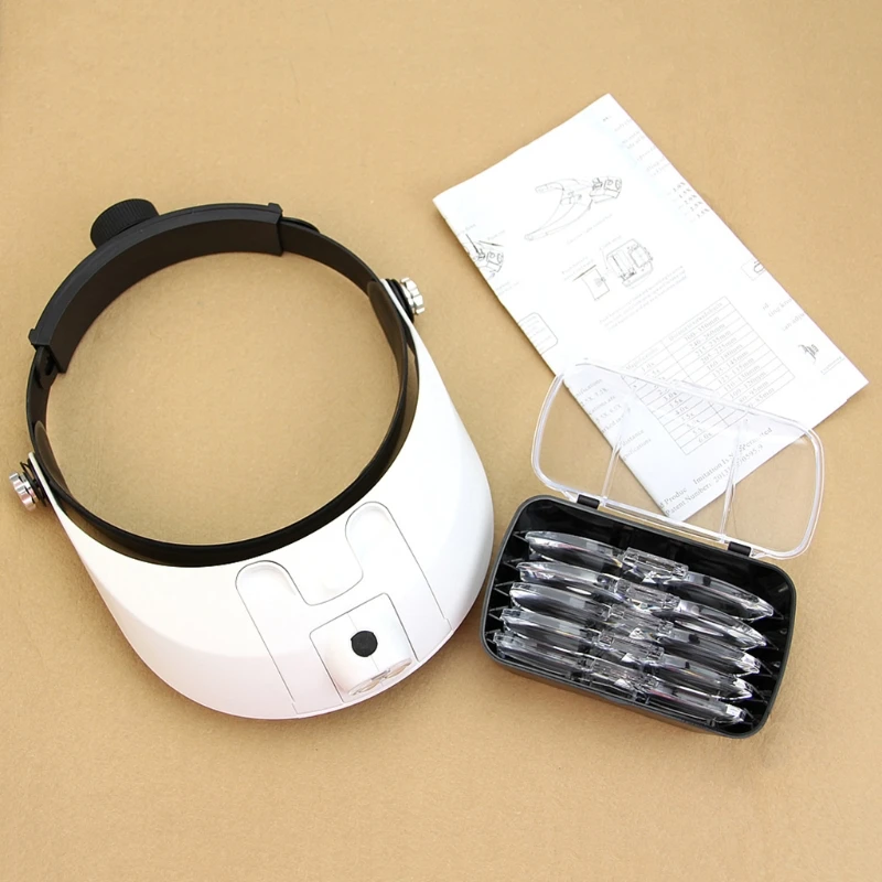 LED Lamp Light Headband Headset Head Jeweler Magnifier Magnifying Glass Loupe | Инструменты