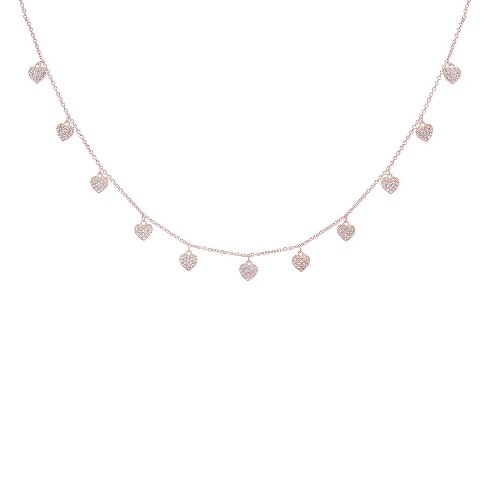 Чокеры с кубическим цирконием в форме сердца ожерелья для женщин женское колье