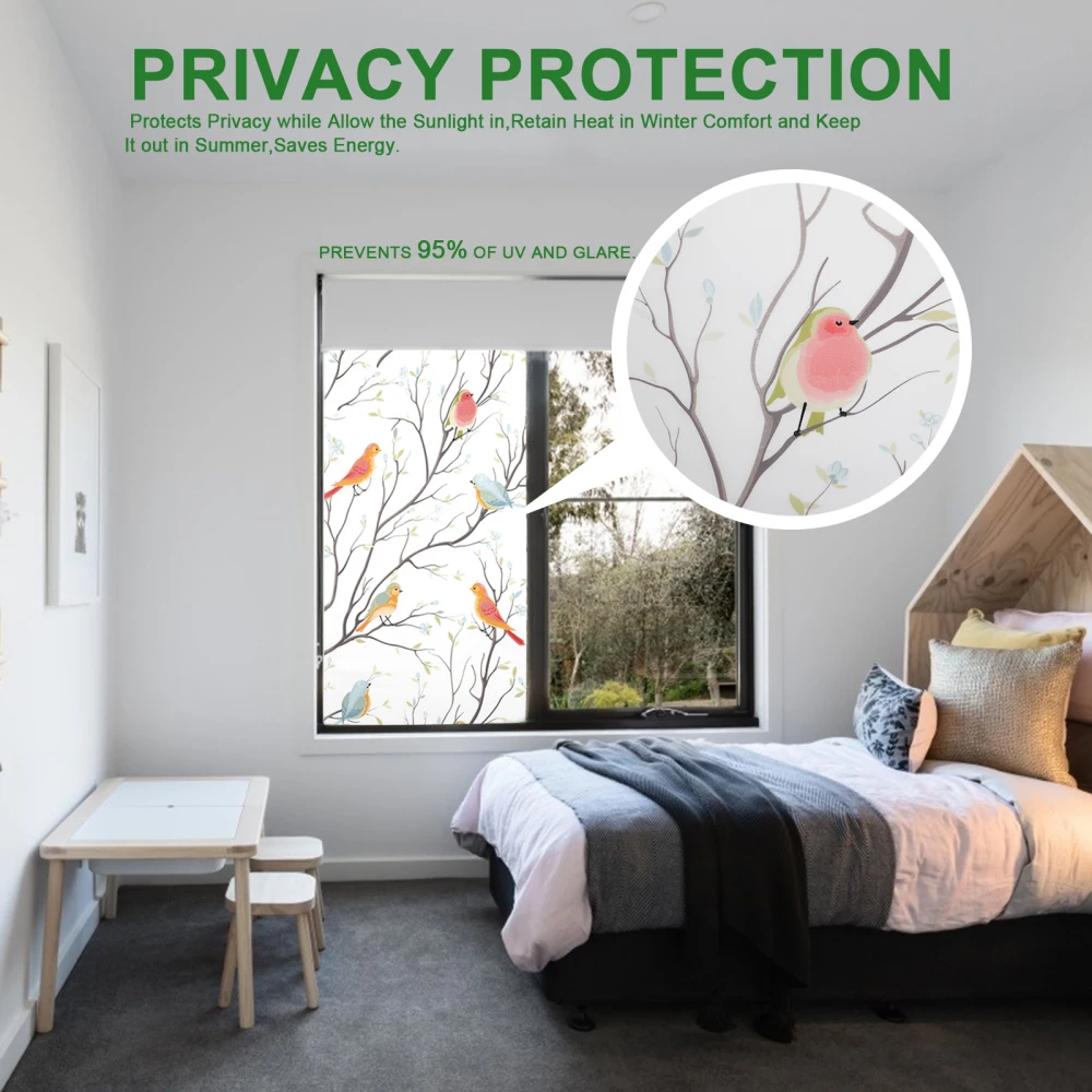 Неклейкие цветные настенные наклейки с птицами декоративные съемные