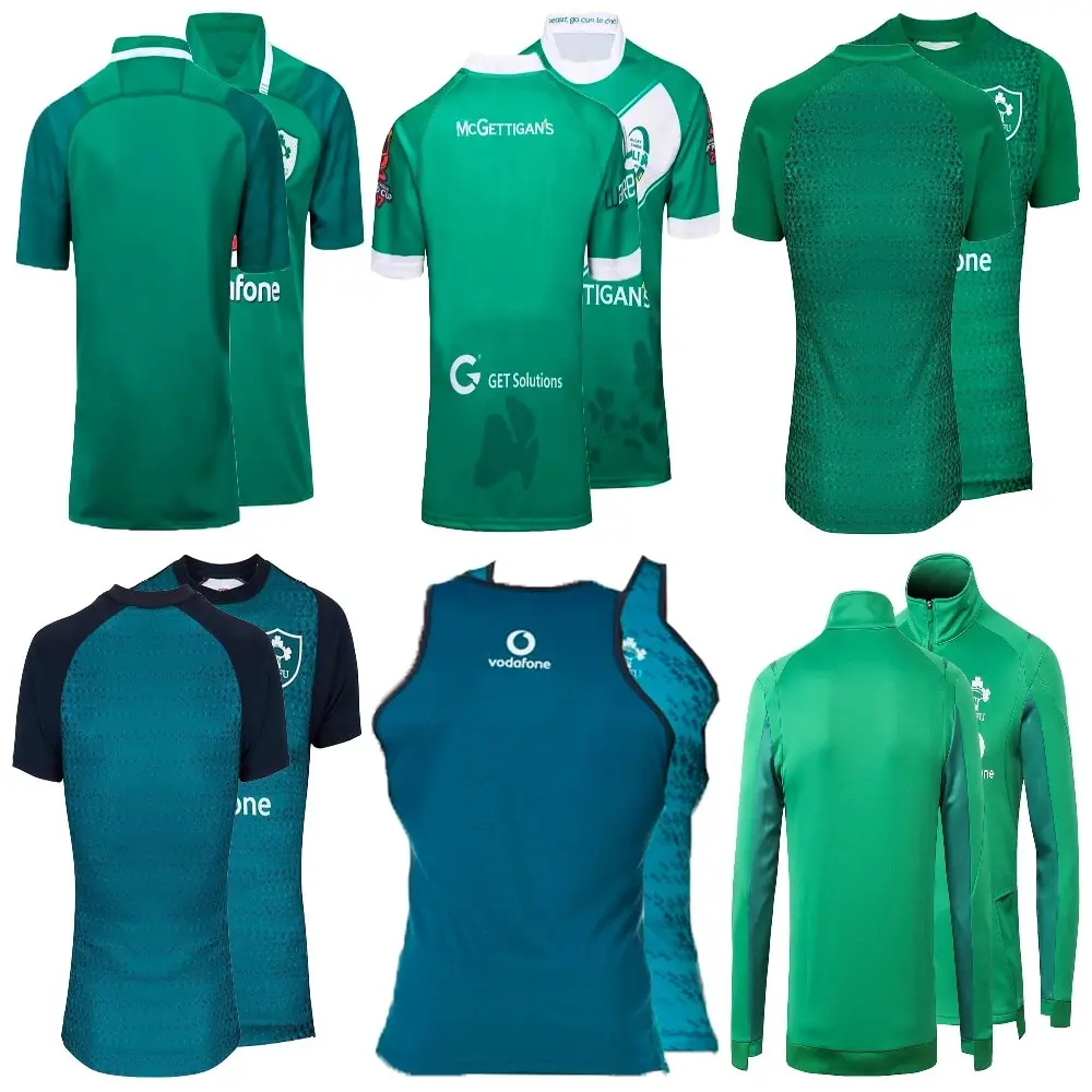 2017/2020 Новое поступление Зеленая майка для регби рубашки футболки из Джерси Топы