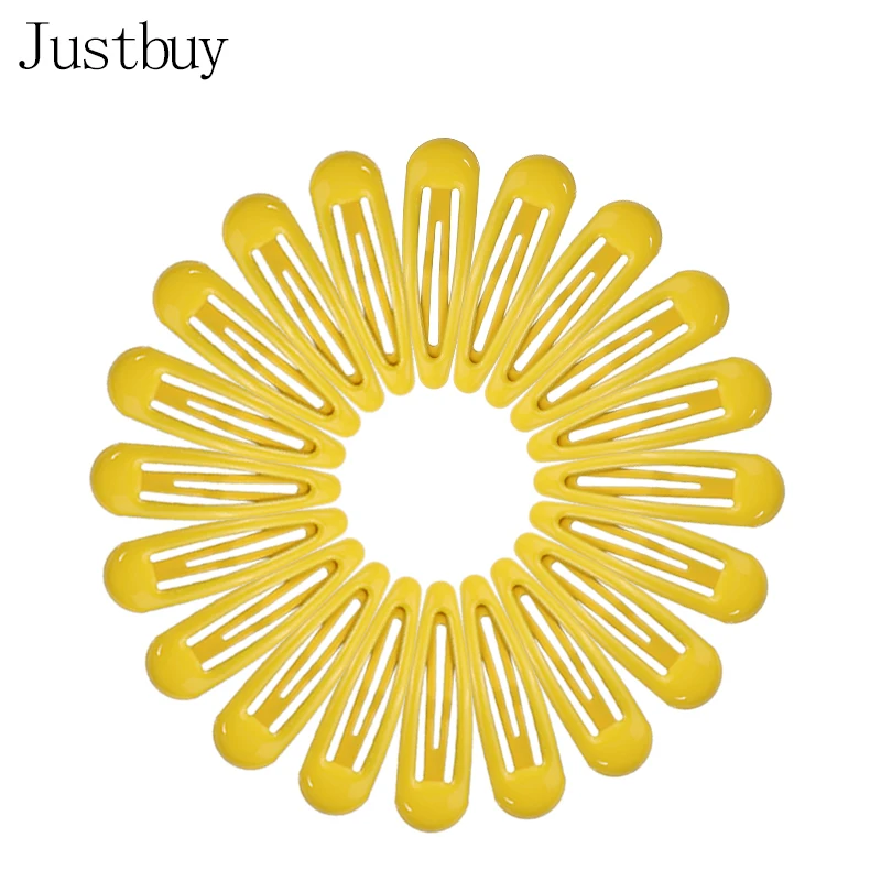 yellow 20шт Детские заколки для волос Детская шпилька сплошной цвет аксессуары для укладки волос для девочек Детская металлическая заколка для волос 5 см - Цвет: yellow