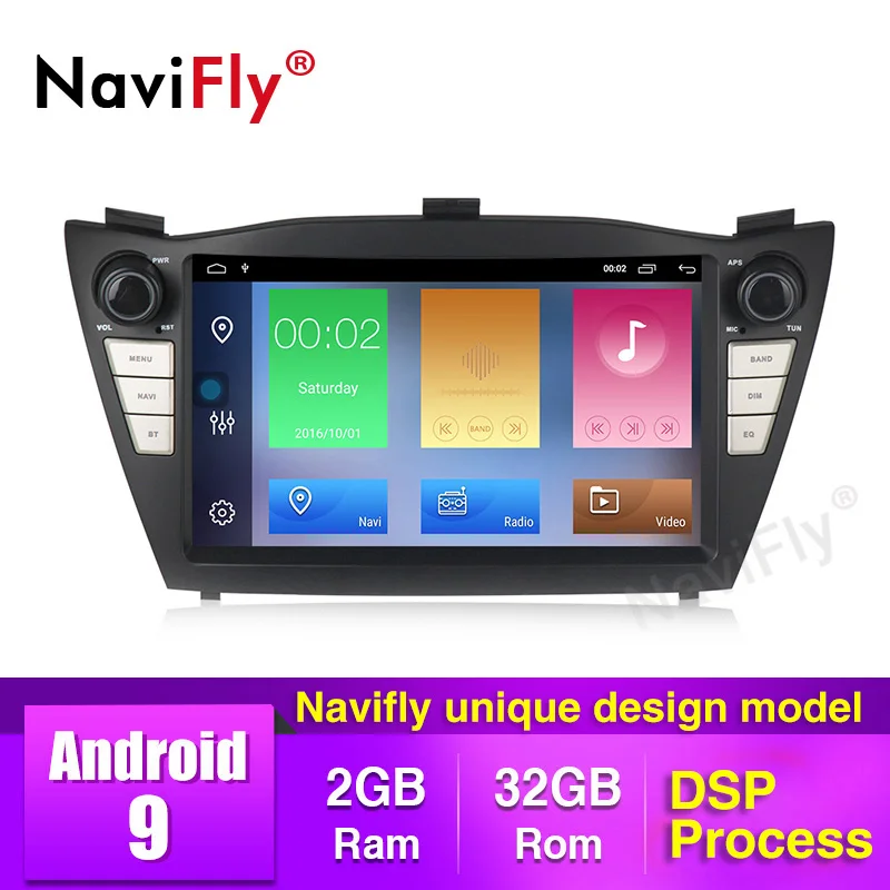 Navifly Android 9,0 стерео 2 ГБ+ 32 ГБ DSP авто радио gps навигация для hyundai IX35 Tucson 2009 2010 2011 2012 2013