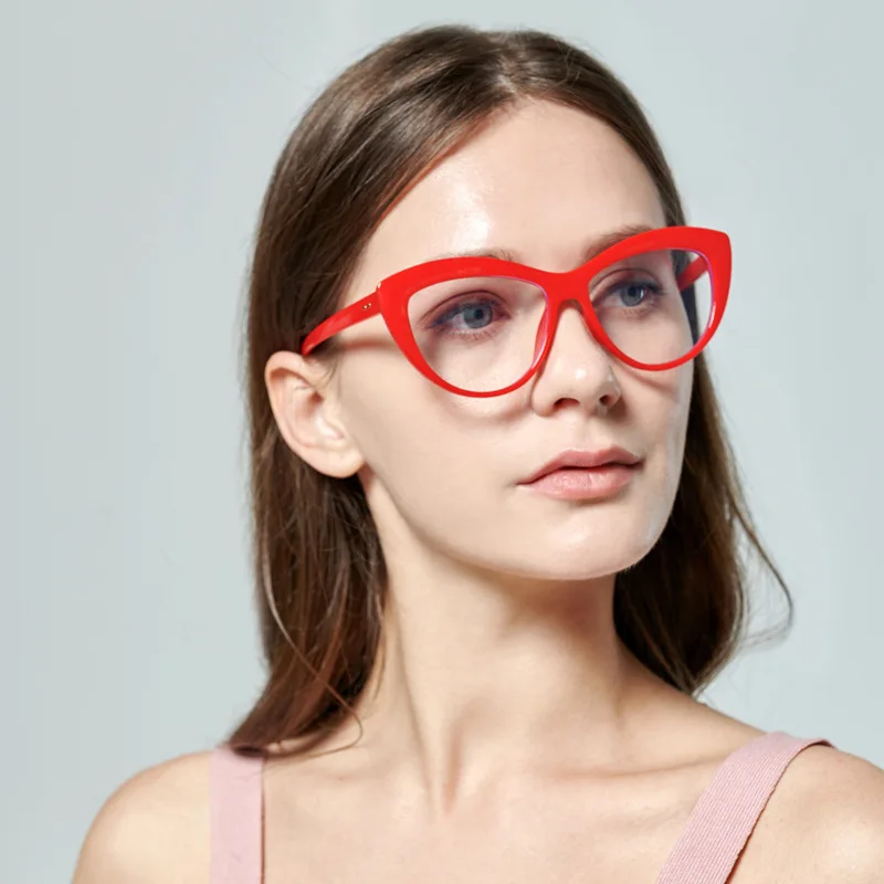 

2021 new European and American cat's eye flat lens personalized frame can be equipped with myopia frame