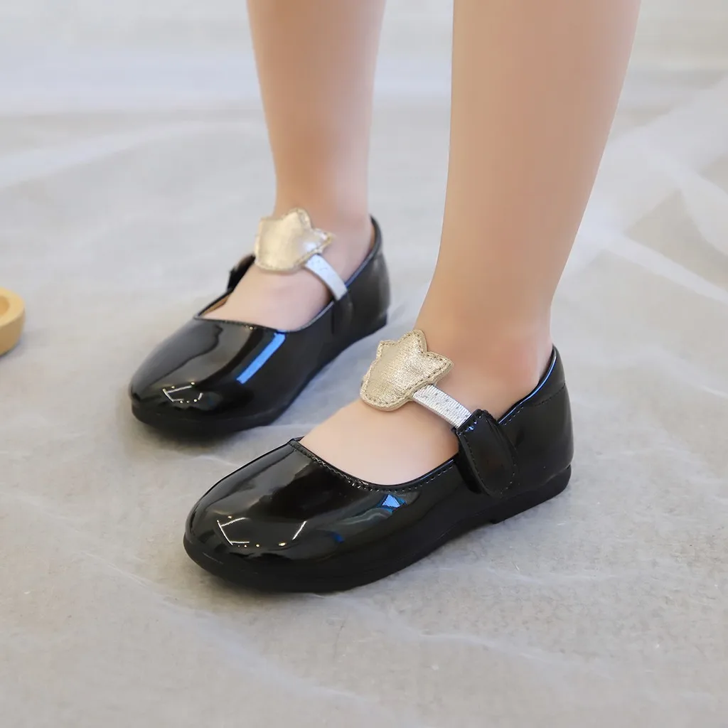 2019 Новая Осенняя кожаная обувь принцессы для девочек детские Вечерние туфли на