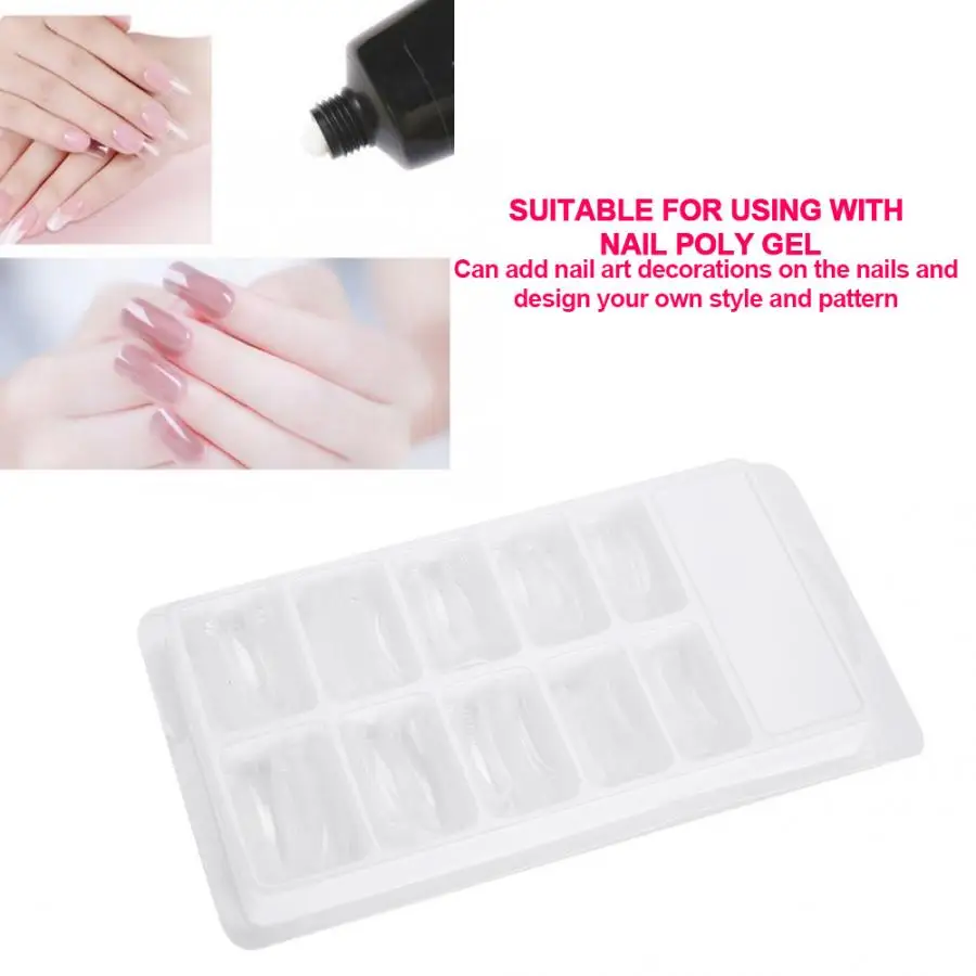 100 Pcs Quick Building Mold Tips Nail Dual Forms Finger Extension Nail Art Poly Gel Tool DIY Nail Art Manicure Tools False Nail