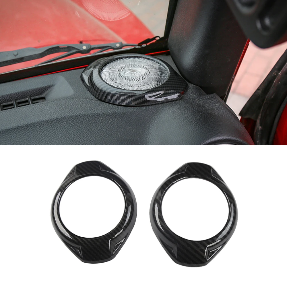 

Car A-Pillar Loud Speaker Decoration Cover Trim for Jeep Wrangler JK 2015 2016 2017 Interior Accessories ABS Carbon Fiber Look