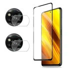 2 в 1 для Xiaomi Poco X3 Pro Защитная пленка для экрана из закаленного стекла для Poko Little X3 Pocophone X3 NFC камера Len стеклянная крышка
