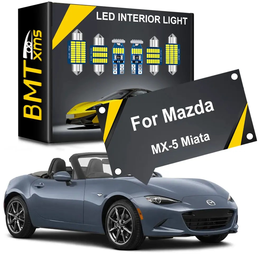 

BMTxms Canbus For Mazda MX5 MX-5 Miata NA NB NC ND Car LED Interior Map Dome Trunk License Plate Light Kit (1990-2021)