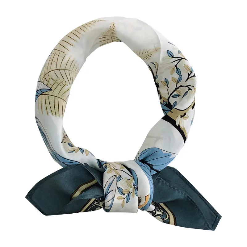 

2020 Hijab Winter Brand 100% Mulberry Silk Small Square New Fashion Scarf Female Poncho Scarves Pashmina Bandana Foulard