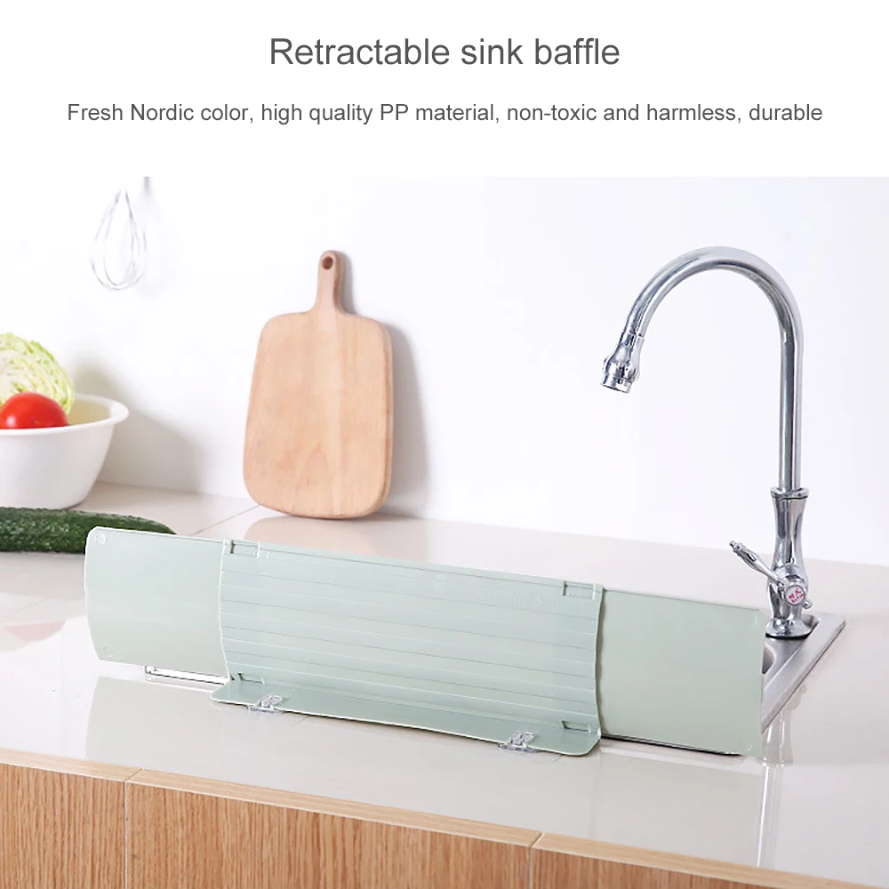 

1Pc Repeatable Household Kitchen Suction Cup Type Splash Guard Water Sink Flap Water Barrier Oil-Proof Splashproof Baffle Baffle