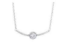 s925 sterling silver classic elegant curved pandora necklace american creative temperament classic round diamond necklace