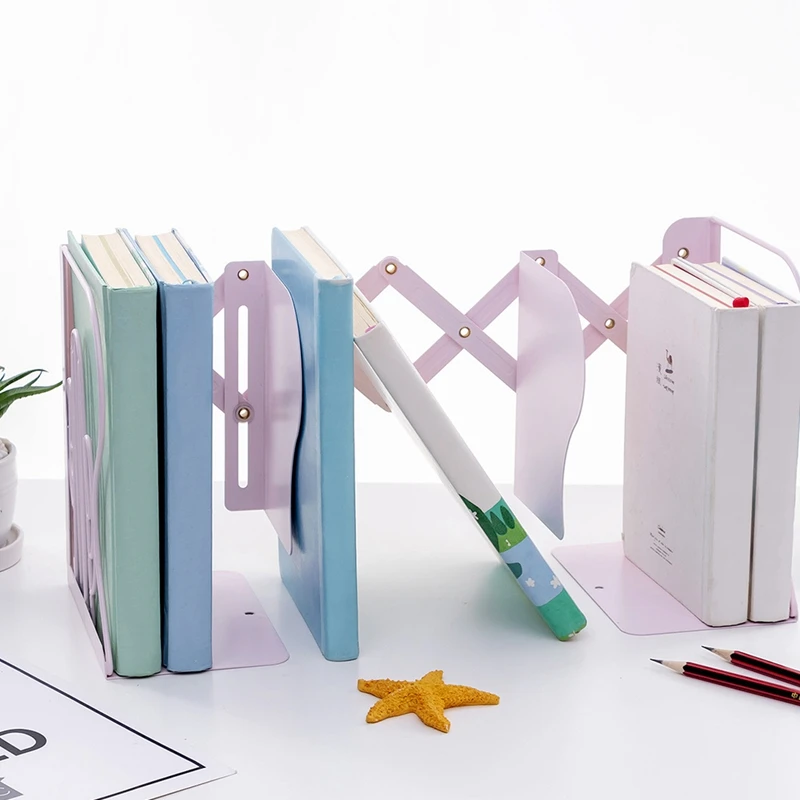 

Cactus Adjustable Metal Book Bookends Desk Organizer Storage Holder Bookshelf Home School Stationery