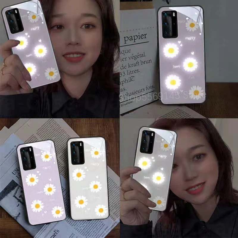Чехол для Huawei P20 P30 P40 Pro Mate 20 30 40 Plus Nova 6 5G Honor pro со светодиодной подсветкой |