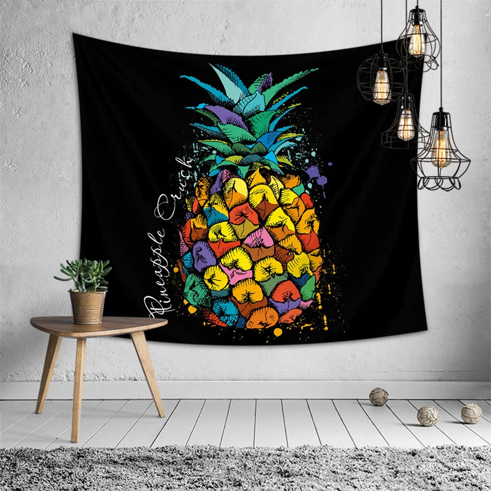 

Bohemian Wall Tapestry Mandala Carpet Dorm Background Wall Cloth Travel Yoga Mat Decorative Wall Tapestries Hippie Pineapple Art