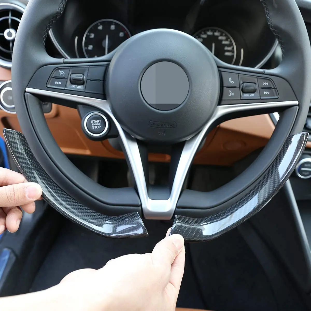 Отделка рулевого колеса из натурального углеродного волокна полоса для отделка