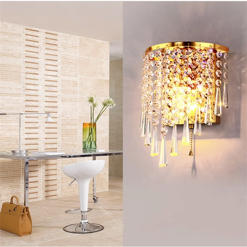 Современная хрустальная люстра настенный светильник 220 В E14 светодиодный