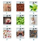 Самоклеющиеся наклейки на двери в посудомоечной машине, вино, фрукты, животные, наклейка на стену, художественный дизайн, аксессуары для украшения кухни