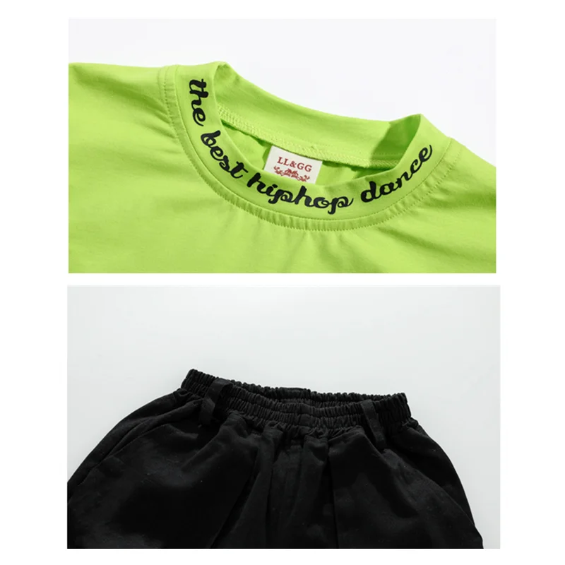 

Boy Hip Hop Girl High Collar Vest Cargo Pants Outfits Child Sweatshirt Joggers Street Dance Kids Waistcoat Streetwear Costumes