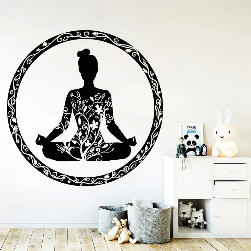 Виниловые настенные наклейки для йоги медитации украшения дома спальни круговой