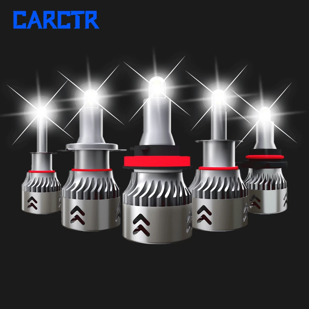 

CARCTR LED Headlight Bulbs for Car H3 H7 Led Lamp H11/H8/H9 9005 9006 H1 Bulbs 360 Degrees 60W Highlight CSP IP68 Car Lights