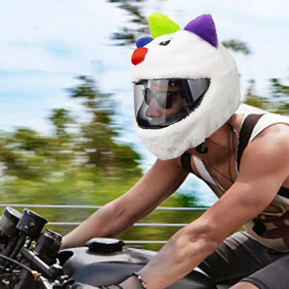 

Motorcycle Helmet Cover Full Face Integrated Case Covers Motorcycle Funny Cartoon Plush Protective Cover For Outdoor Warm