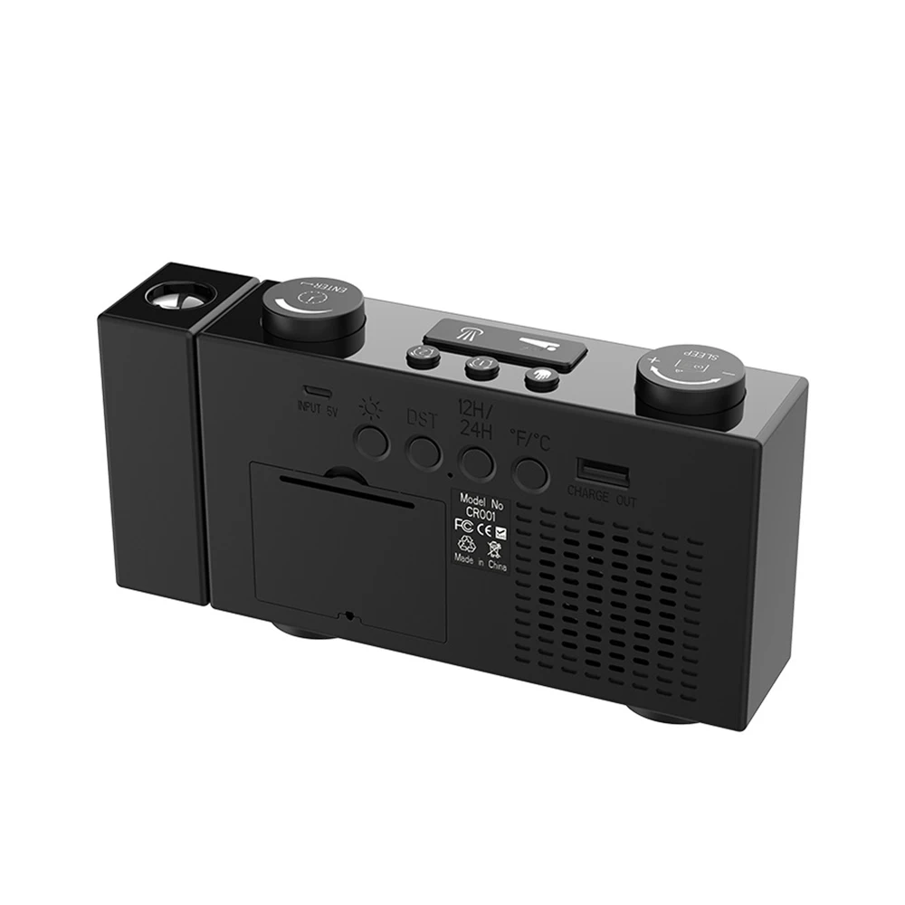 Многофункциональный проекционный Будильник Радио Led Проекция 180 градусов