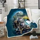 Волчье Флисовое одеяло 3D полностью печатное носимые одеяло ВзрослыеДети Флисовое одеяло домашние аксессуары Прямая поставка стиль-2