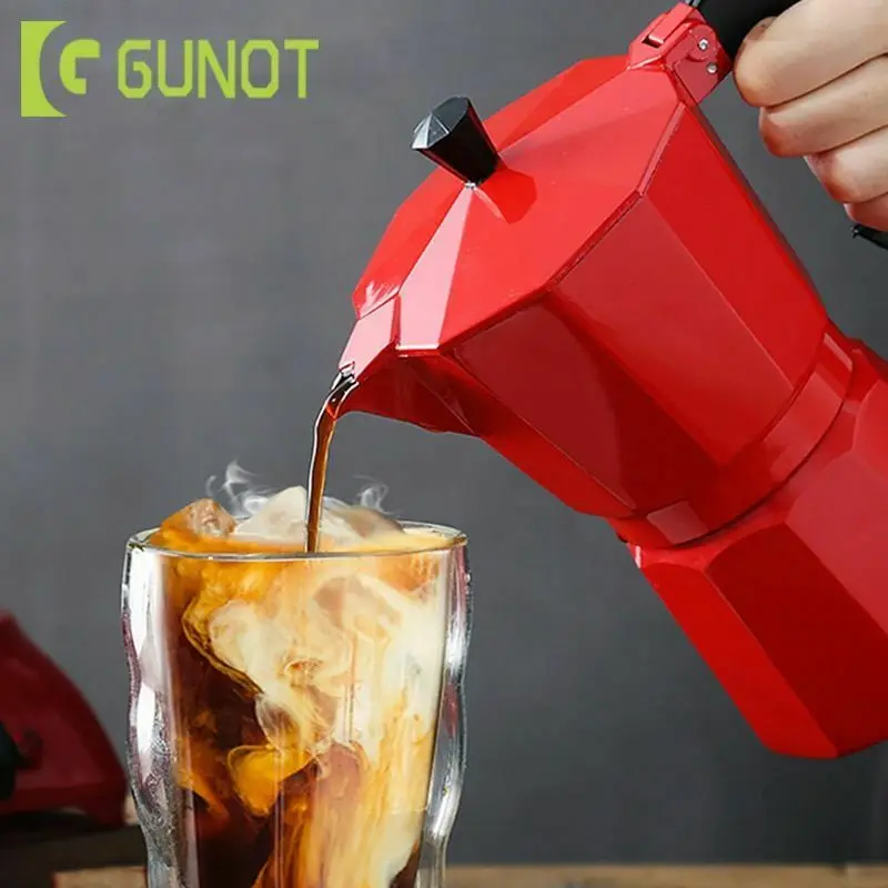 Алюминий Moka чайник матовый текстурированный кофе Heatable Итальянский Эспрессо