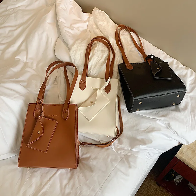 Вместительные сумки через плечо из искусственной кожи для женщин Дизайнерские