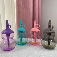 children water bottle straw cup cute water cup boys and girls students anti fall and anti scalding plastic cup gourd cup