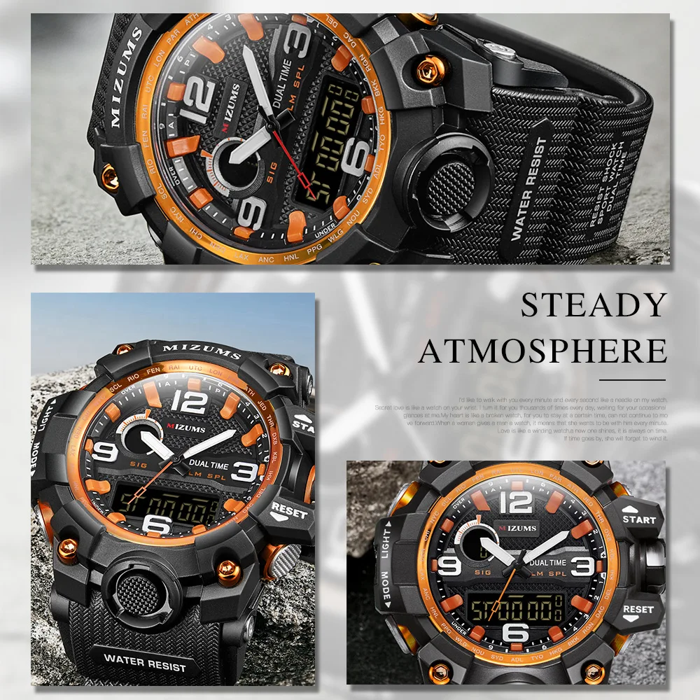 MIZUMS цифровые военные армейские мужские популярные часы водонепроницаемые