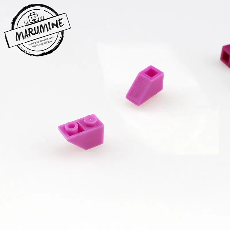 Розовый MARUMINE кирпичи игрушки 200 шт./лот 2x1 перевернутый склон кирпич MOC строительные блоки Совместимые образовательные DIY игрушки Классический создатель - Цвет: Розовый